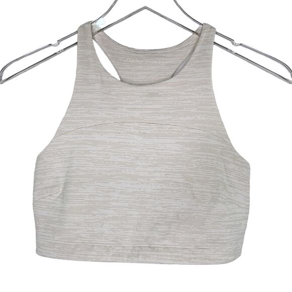 Outdoor Voices S Tech Sweat Racerback Crop Top in White Sand Gym Sports - Picture 1 of 9